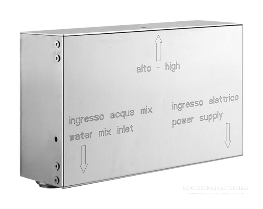Скрытая часть Gessi Cascata для душевого каскадного излива, с подсветкой, цвет: Mirror Steel