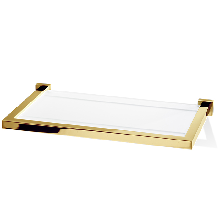 Полочка Decor Walther Corner GLA30 стеклянная 30x16.5см, подвесная, цвет: золото