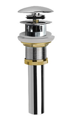 Донный клапан AQUAme, PushOpen, с переливом, Хром — AQM7001-1