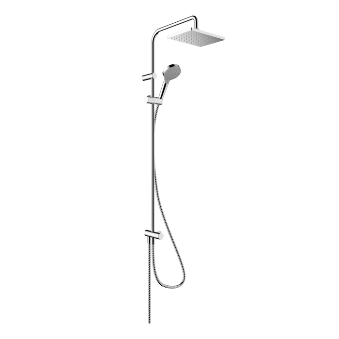 Душевая стойка с верхним душем Hansgrohe Vernis Shape 230 1jet Reno EcoSmart, цвет: хром