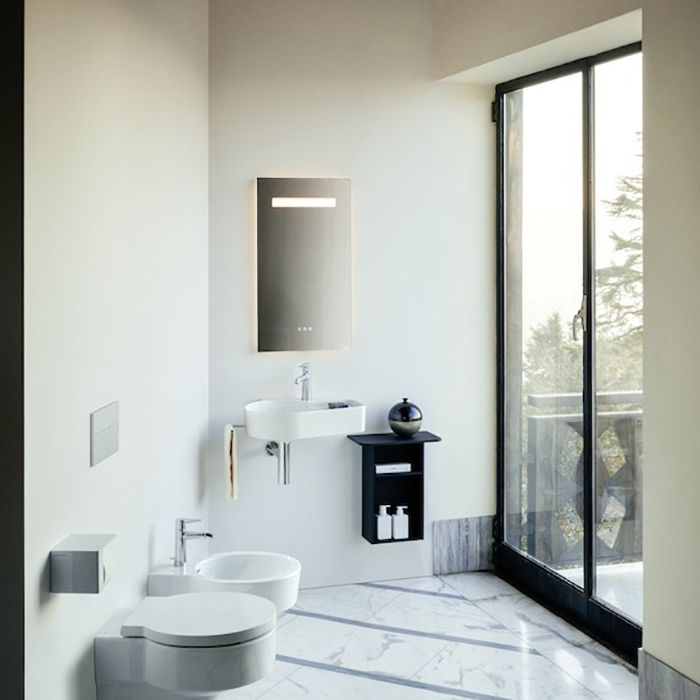 Laufen Leelo Зеркало 45х80см, горизонтальная LED-подсветка, 3 сенсорных выключателя, алюминиевый каркас