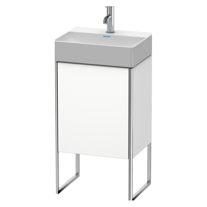 Тумба напольная Duravit XSquare, 43.4х34х73.9см, с раковиной, 1 стек полка, 1 дверца правая, цвет: белый матовый