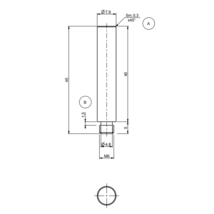 QuadroDesign Source Ручка для смесителя 4см., цвет: Brushed Stainless Steel