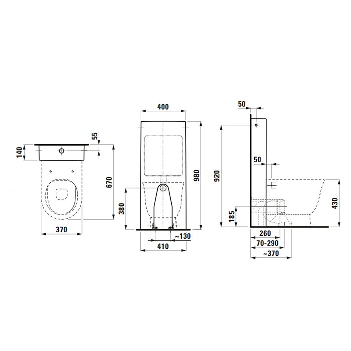 Laufen New Classic Унитаз напольный безободковый 53х37х43см, выпуск универсальный, цвет: белый матовый