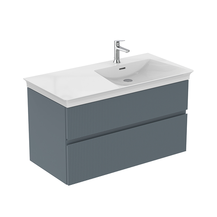 Ideal Standard Finesse Тумба с раковиной 100x50см, подвесная, DX, 2 ящика, 1 отв., цвет: пепельно-голубой матовый