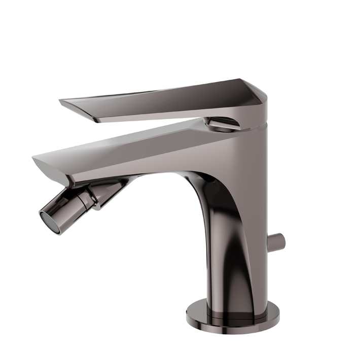 Смеситель для биде Newform Delta Zero, 1 отв., с донным клапаном, цвет: PVD gun metal