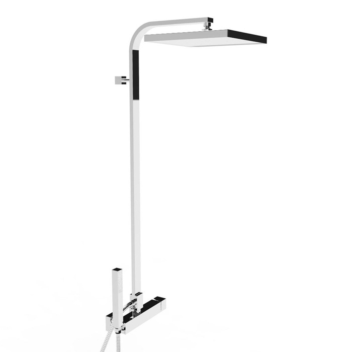 Душевой комплект Stella Bamboo Quadro 3283/420/306-300: смеситель, штанга+ручной+верхний душ 300мм, цвет: хром