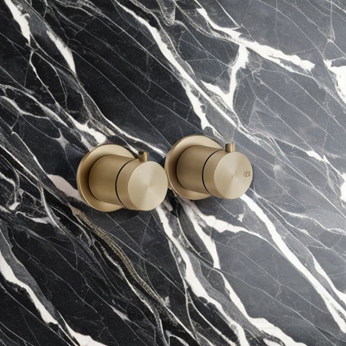 Смеситель для душа Gessi Gessi316, встраиваемый, термостатический, с переключателем на 2 положения, цвет: Warm Bronze Br. PVD
