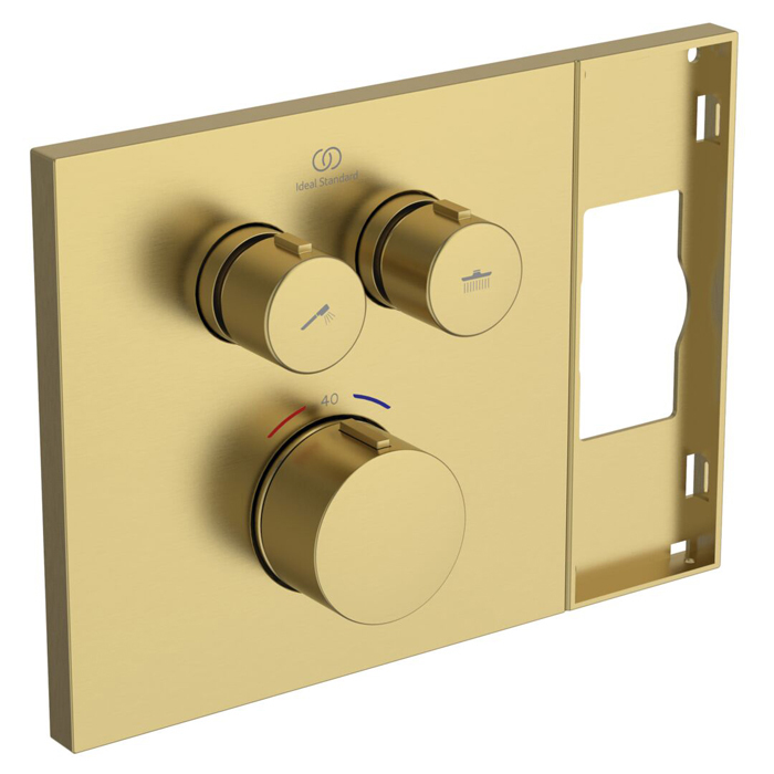 Ideal Standard Ceratherm Navigo Solos Смеситель для душа, встраиваемый, термостатический, цвет: PVD Brushed Gold (Шлифованное Золото)