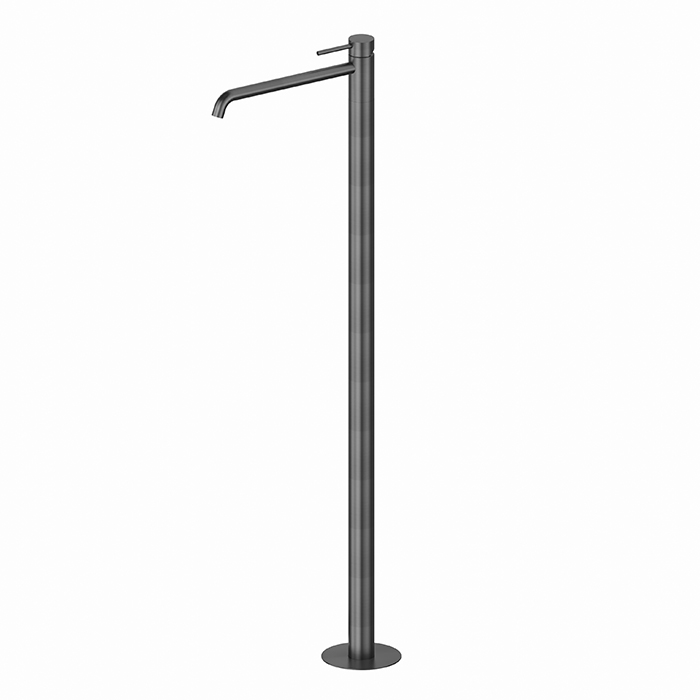 Смеситель для раковины Newform X-STEEL 316, напольный, излив 28см, наружная часть, цвет: PVD Brushed gun metal