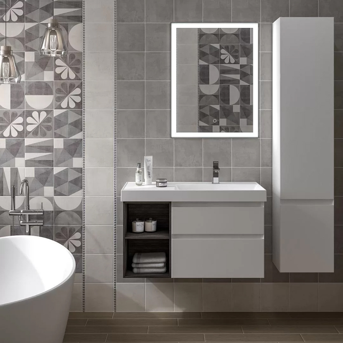 Kerama Marazzi Cubo Пенал подвесной, правый 165, цвет: белая матовая