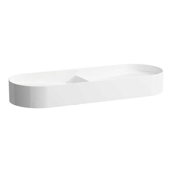 Laufen Sonar Раковина 100x37x13см, двойная, накладная, без отв., без перелива, цвет: белый матовый