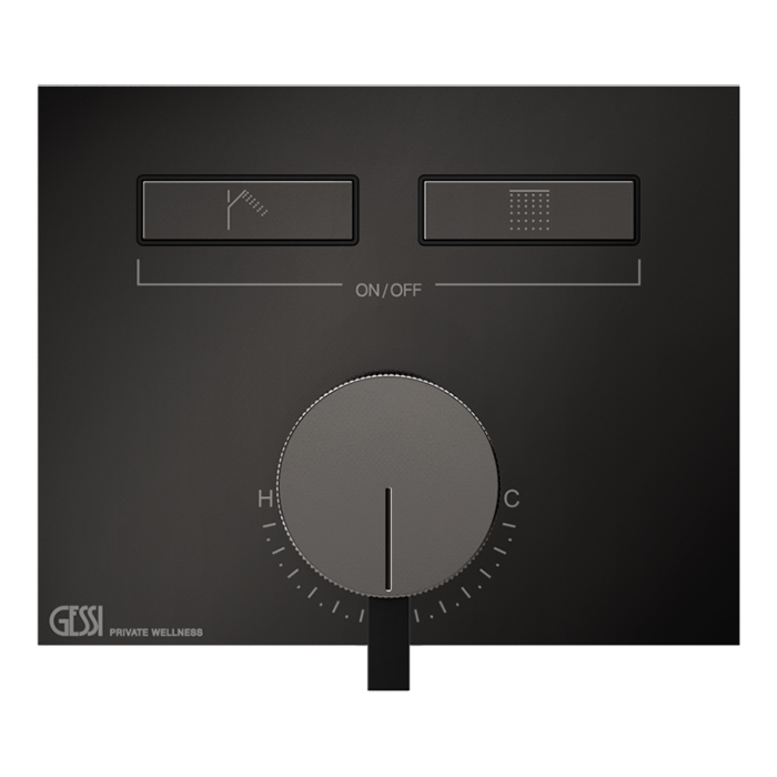 Смеситель для душа Gessi Hi-Fi, с включением до 2 источников одновременно, внешняя часть, цвет: Black Metal PVD