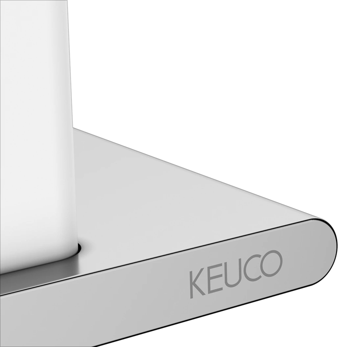 Keuco Edition 400 Полочка для душа со стеклоочистителем, подвесной, цвет: алюминий анодир/белый