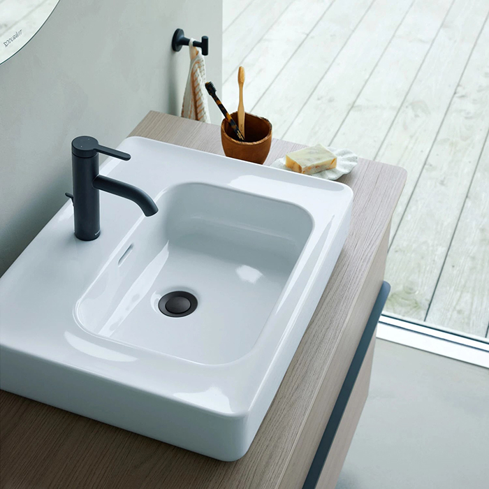 Duravit Soleil by Starck Раковина 60х48х14.5см, подвесная/накладная, 1 отв., с переливом, WonderGliss, цвет: белый
