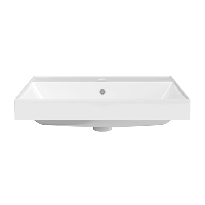 Kerama Marazzi Cubo Раковина 60х48.5х18см., подвесная, мебельная, 1 отв., с переливом, цвет: белый глянцевый