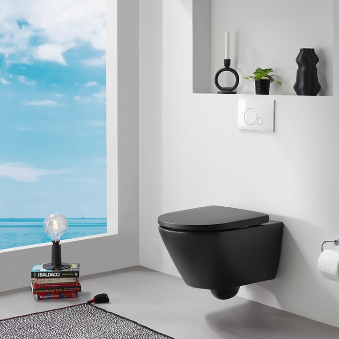 Duravit D-Neo Унитаз 37х36х54см, подвесной, безободковый, цвет: чёрный матовый