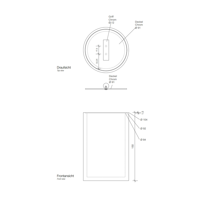 Decor Walther Stone DMD L Баночка универсальная 16x10см, с крышкой, настольная, цвет: белый / хром