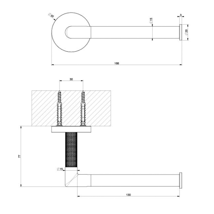 Gessi Anello Держатель т/б, подвесной, вертикальная/горизонтальная установка, цвет: Brushed Brass PVD