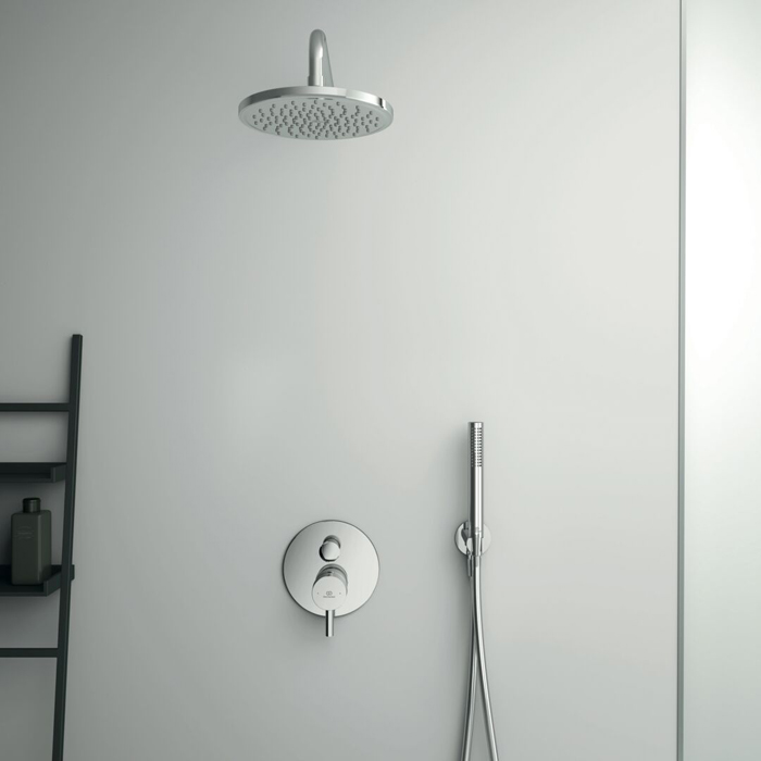 Ideal Standard Ceraline Душевой комплект: встраиваемый смеситель для ванны/душа, верхний душ Ø20см, держатель, лейка для душа и шланг 175см, цвет: хром