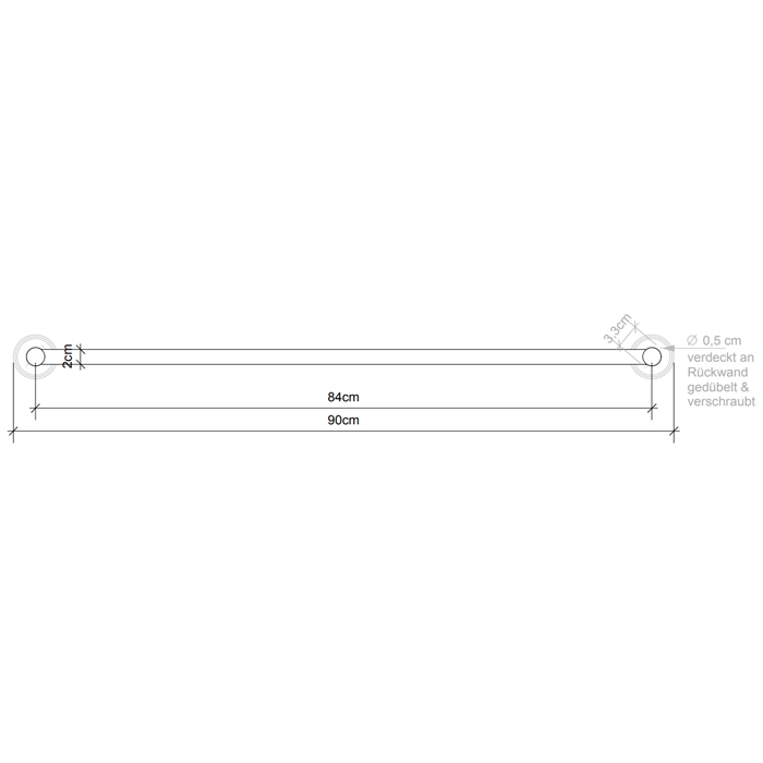 Decor Walther Classic HTE90 Полотенцедержатель 90см, подвесной, цвет: хром