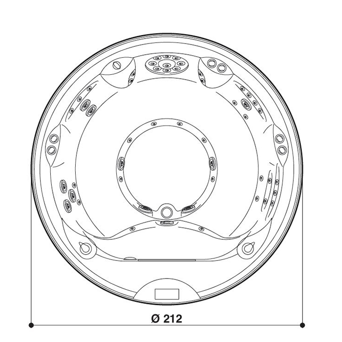 Jacuzzi Alimia Минибассейн 212xh90см, отдельностоящий, гидро/аэромассаж, подсветка, CLEARRAY, нагреватель, с крышкой, отделка: platinum / graphite