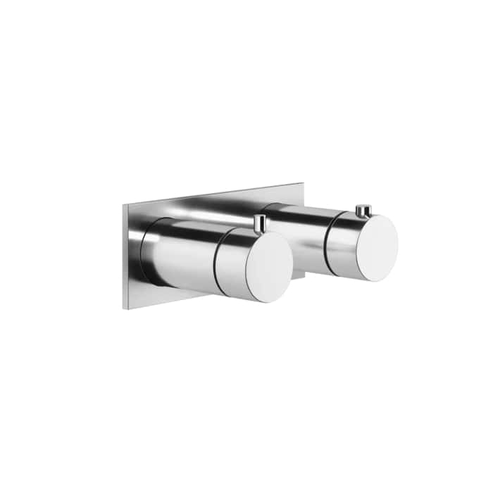 Встраиваемый термостат для душа Gessi Ingranaggio, с 2мя независимыми выходами, внешняя часть, цвет: хром