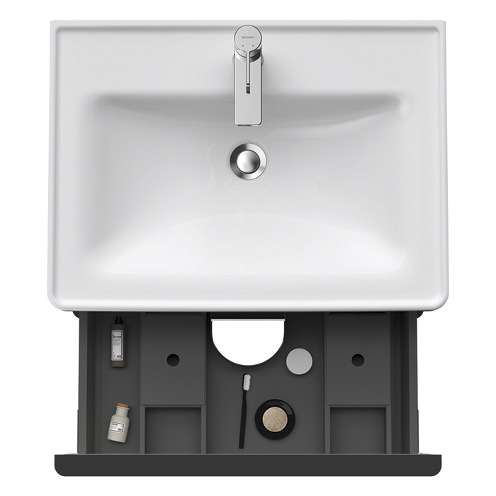 Duravit D-Neo Тумба с раковиной 63.4x45.2хh62.5см, с 2 ящиками, подвесная, цвет: белый матовый