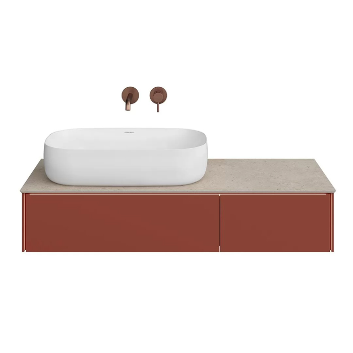 Kerama Marazzi Magica Тумба подвесная, 115.4х48.5х22см, 2 ящика, цвет: венецианский красный матовый