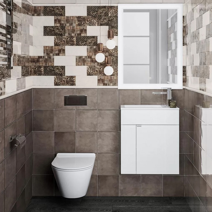 Kerama Marazzi Lato Тумба подвесная с раковиной, 49.5х27х55см, с дверцей, цвет: белая глянцевая