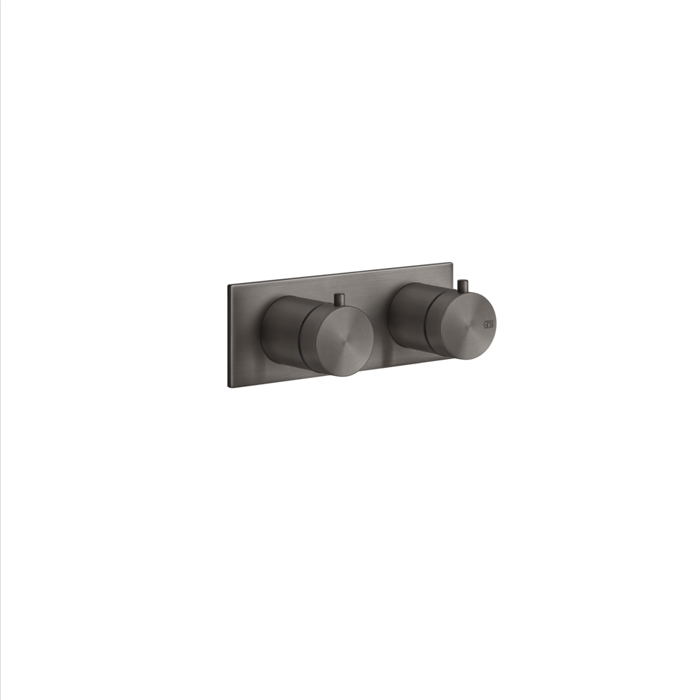 Термостатический смеситель Gessi 316, с подключением на 3/4”, фильтр, на 3 источника, внешняя часть, цвет: brushed black metal pvd