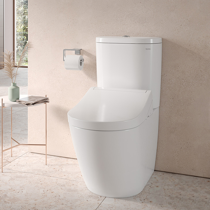 TOTO NC Унитаз моноблок 38x70см, безободковый, tornado, CeFiONtect, cиденье Washlet, цвет: белый