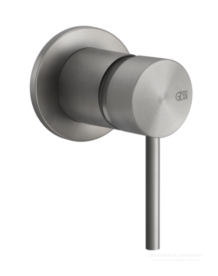 Скрытая часть Gessi для встраиваемого однорычажного узла смешивания, цвет: Steel Brushed
