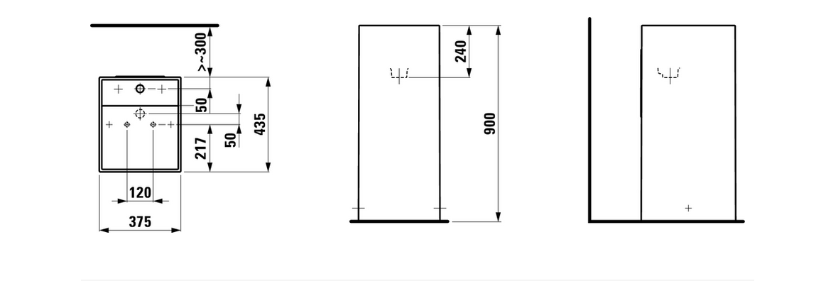 Laufen Kartell Раковина 37.5х43.5х90 см, 1 отв., напольная, без перелива, покрытие LCC, цвет: белый