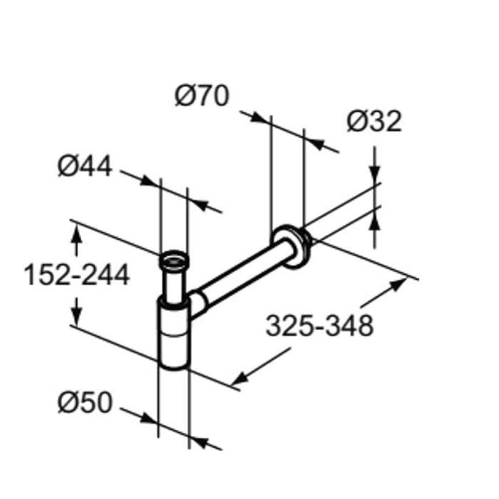 Ideal Standard Сифон G1 1/4" для раковины, цвет: PVD Brushed Gold