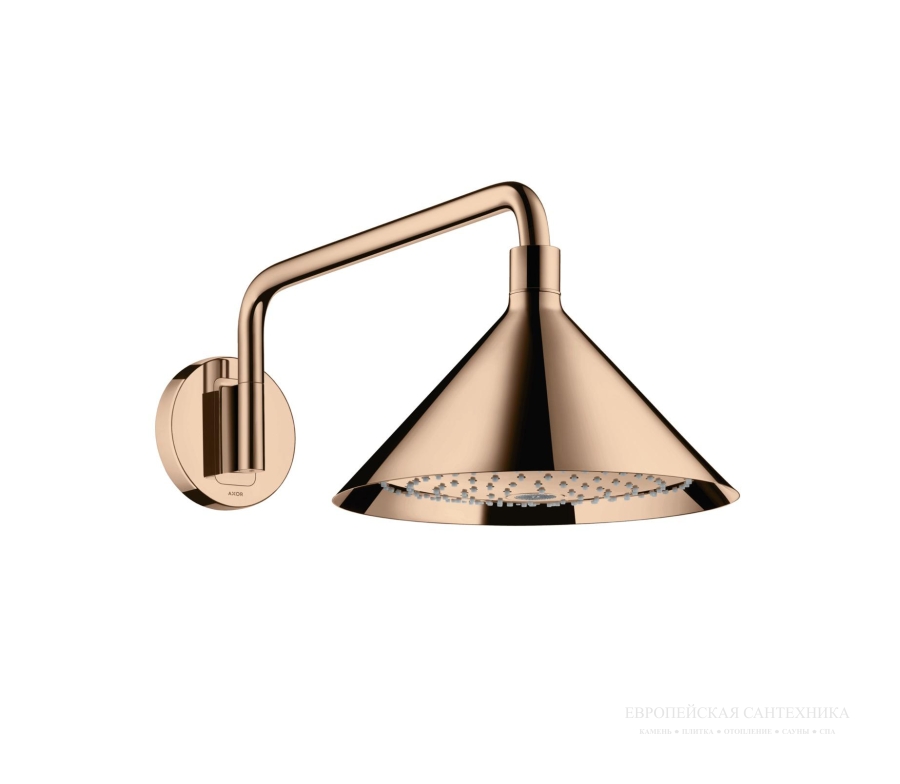 Верхний душ AXOR Shower 240 2jet, настенный с держателем, цвет: золото красное полированное