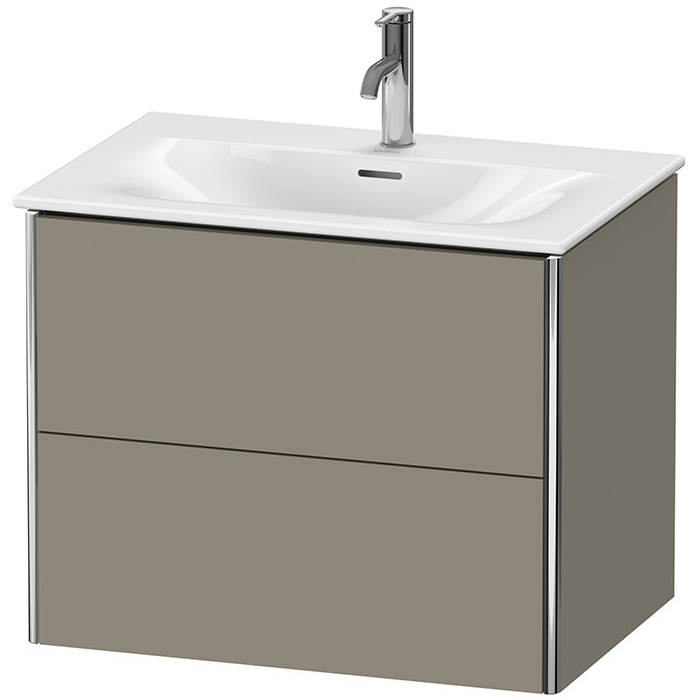 Тумба с раковиной Duravit XSquare 71x47.8х56см, подвесная, 2 яшика, цвет: Stone Grey SaM
