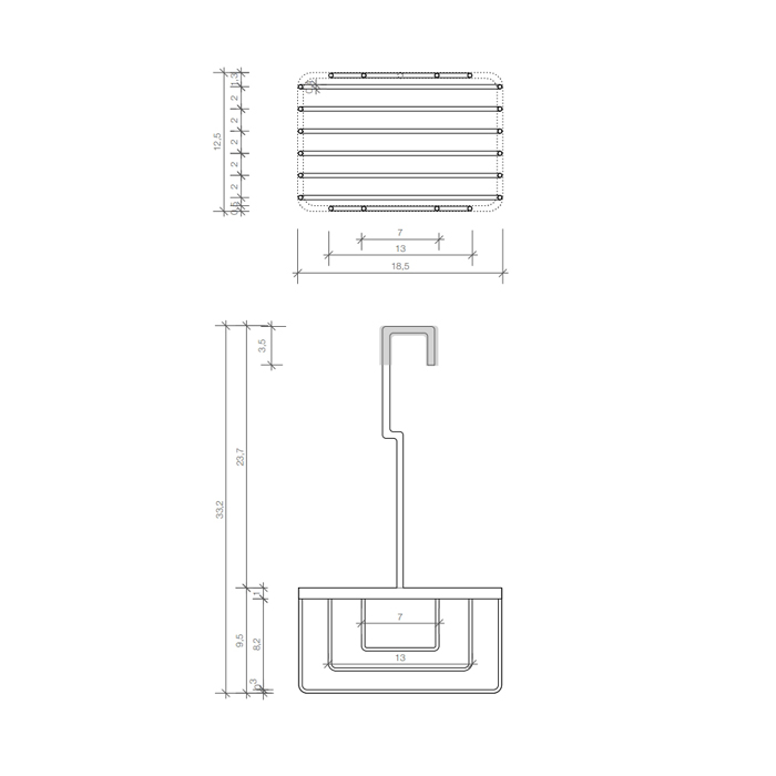 Decor Walther DW 227 Корзина универсальная 18.5x12.5x33.5см для душа, подвесная, цвет: хром