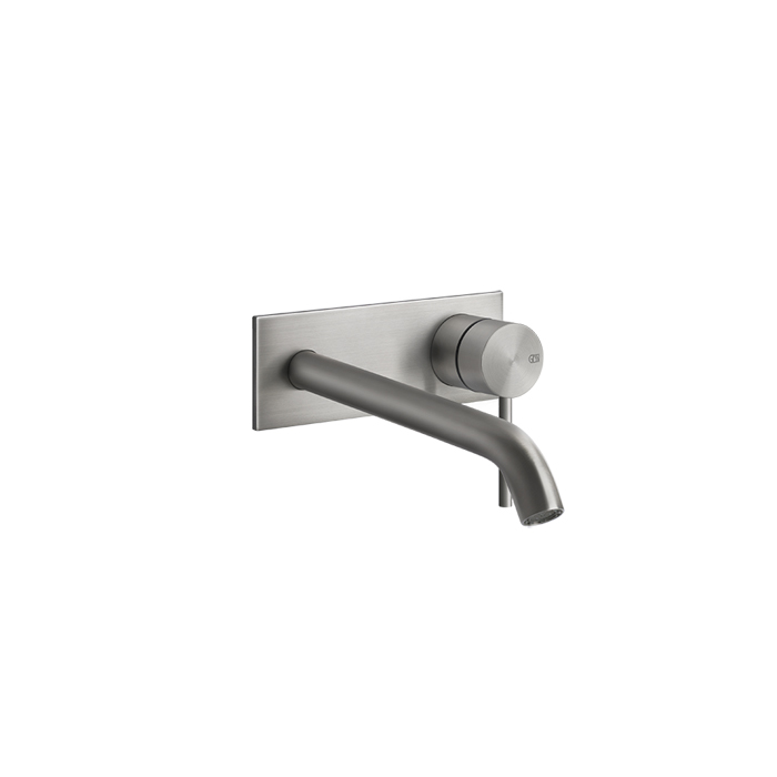 Встраиваемый однорычажный смеситель Gessi Flessa с изливом, без донного клапана. внешняя часть, цвет: шлифованная сталь