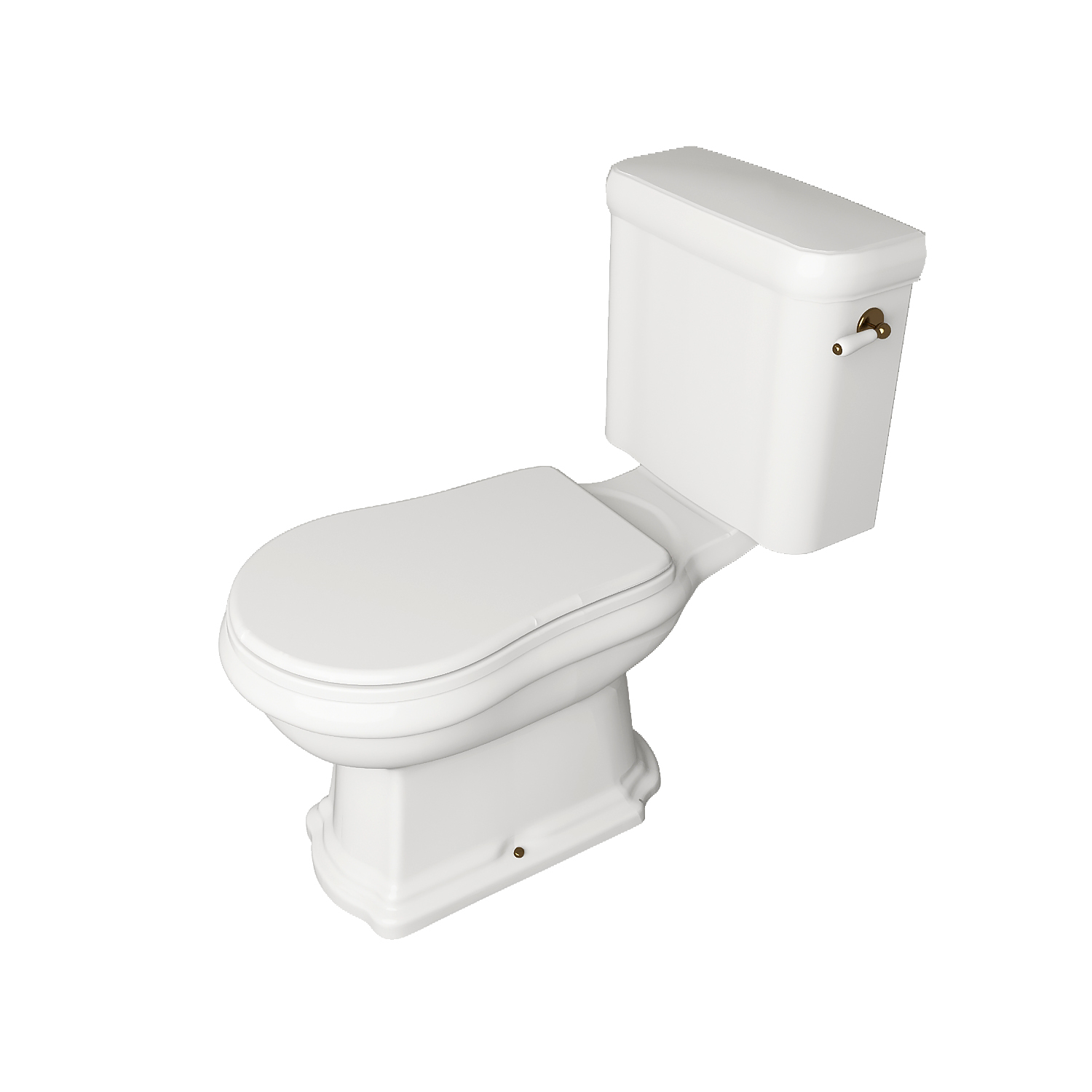 Kerasan Retro Унитаз 72х38.5см., моноблок, слив в стену, ручка справа, цвет: белый/бронза