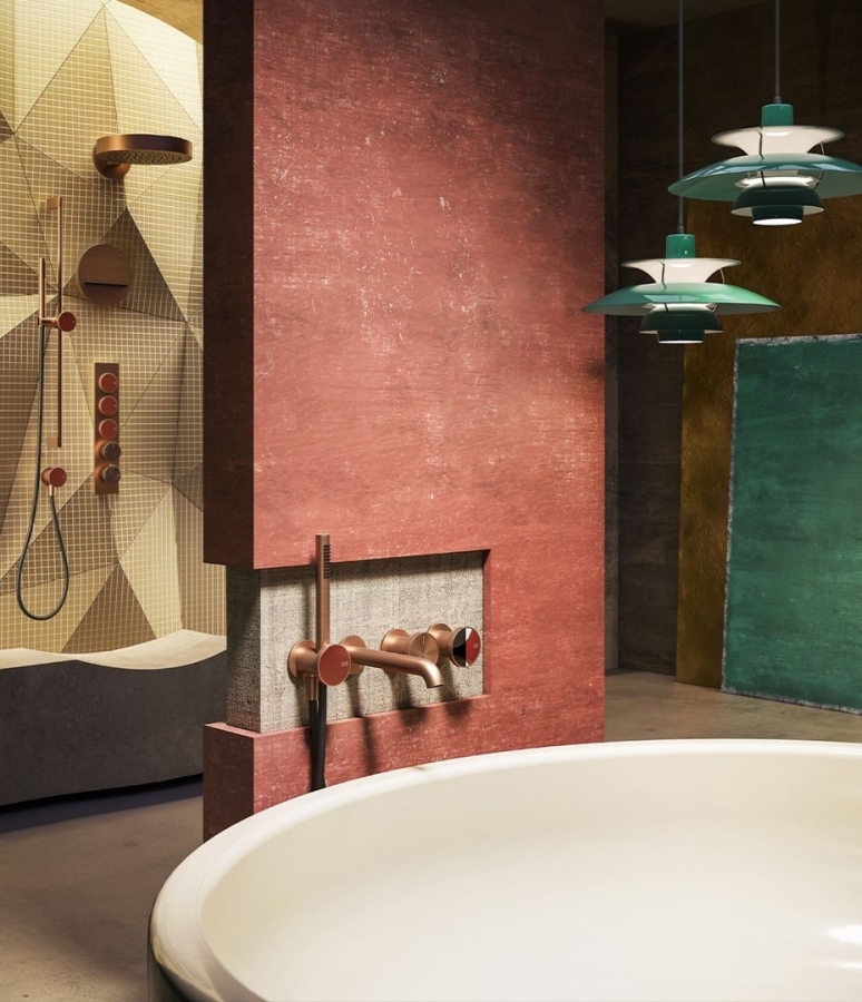 Излив для ванны Gessi Origini, настенный, цвет: Finox Brushed Nickel