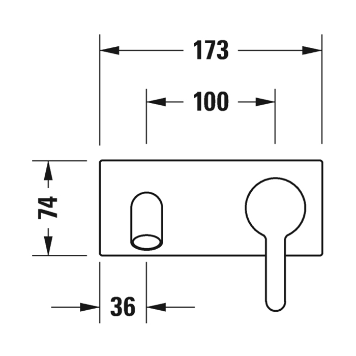 Duravit C.1 Смеситель для раковины, встраиваемый,  излив 174мм, цвет: хром
