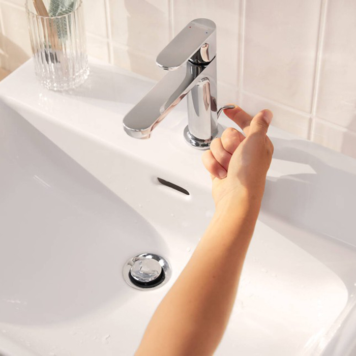 Смеситель для раковины Hansgrohe Rebris S, высокий, 1 отв., с донным клапаном, цвет: хром