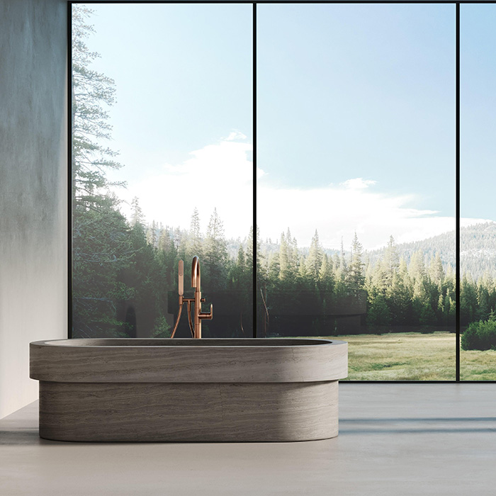 Dea Design Marble Verona Ванна 184х85х54см, отдельностоящая, мрамор, цвет: Stone Silk