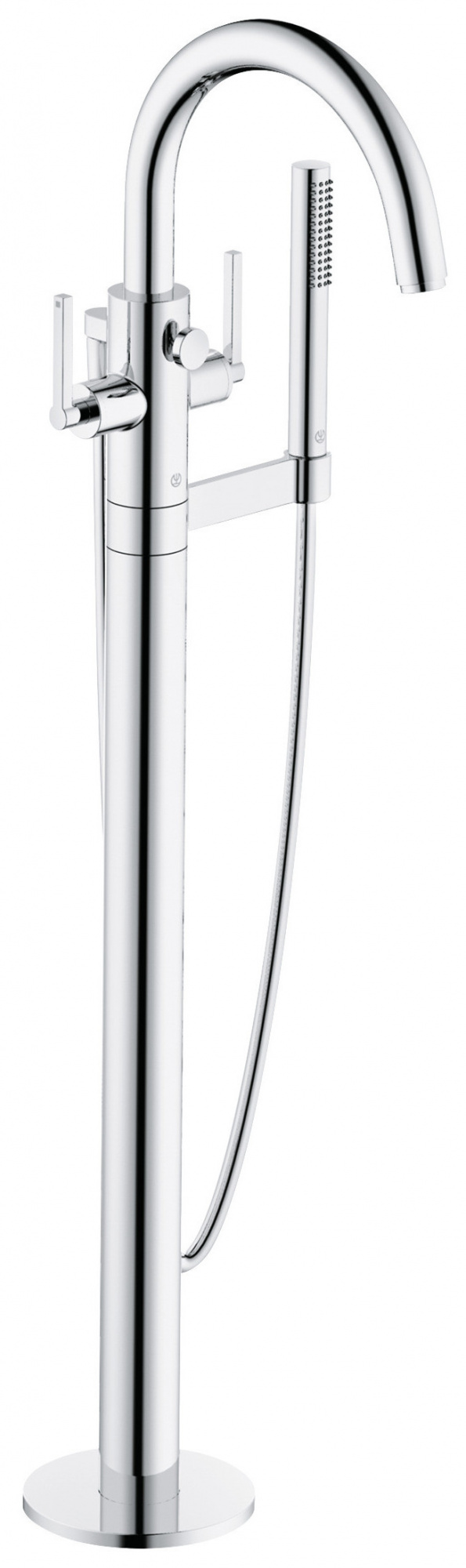 Смеситель для ванны Kludi Nova Fonte Puristic, напольный, 845-915 мм (внеш. монт. часть) — 205900515